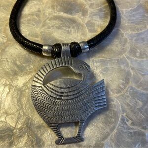 Silver and Black Statement Necklace